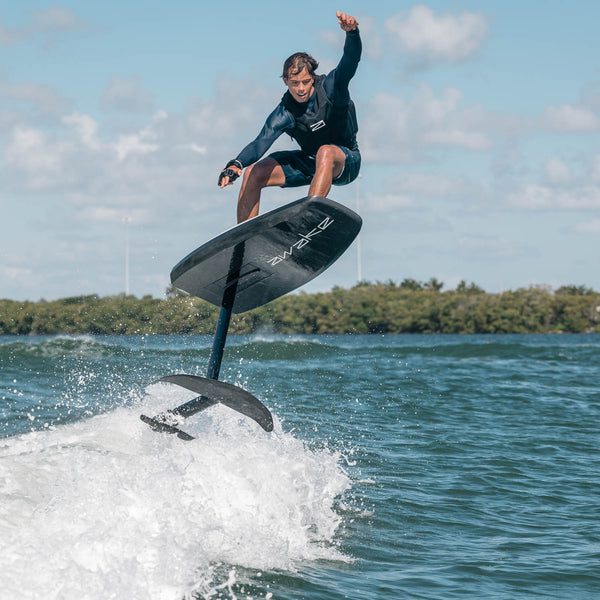 A man makes a big jump on the VINGA S.